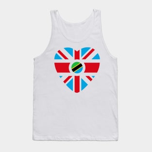 British Tanzanian Multinational Patriot Flag Series (Heart) Tank Top